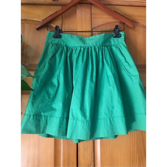 “Banana Republic Green A-Line Skirt Women’s Size 4P Petite Cotton Blend Pockets” - Picture 6 of 11